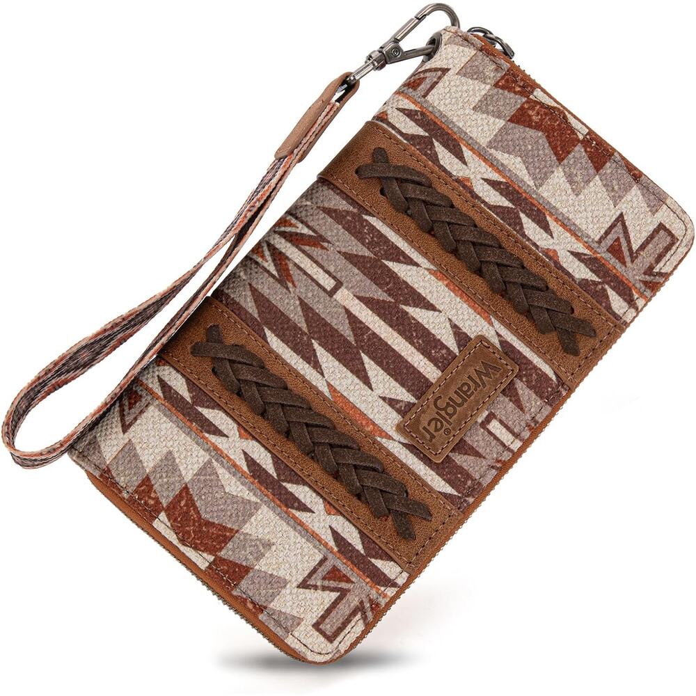 NEW Wrangler Aztec Boho Western Wallet Wristlet Clutch RFID Credit Card Holder